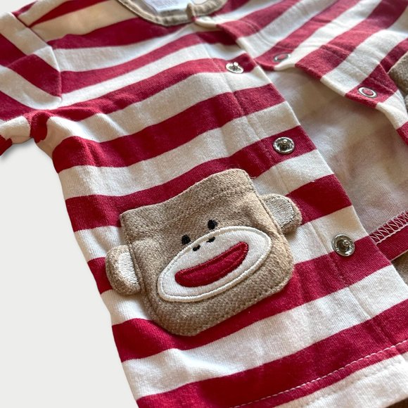 Baby Starters Red & White Striped Monkey 3-Piece Set | 3mos - Picture 2 of 4